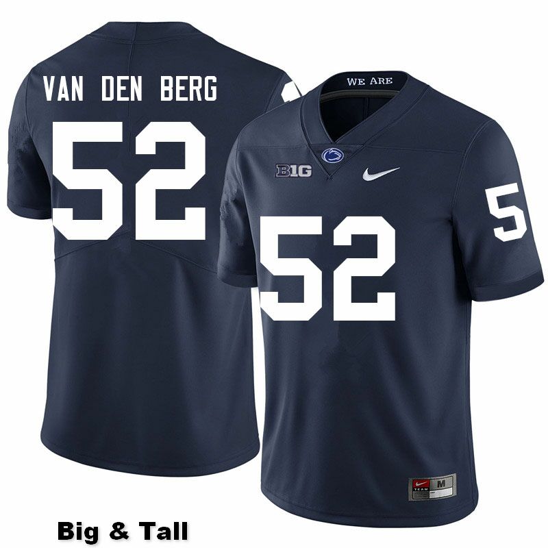 NCAA Nike Men's Penn State Nittany Lions Jordan van den Berg #52 College Football Authentic Big & Tall Navy Stitched Jersey MEM3698QY